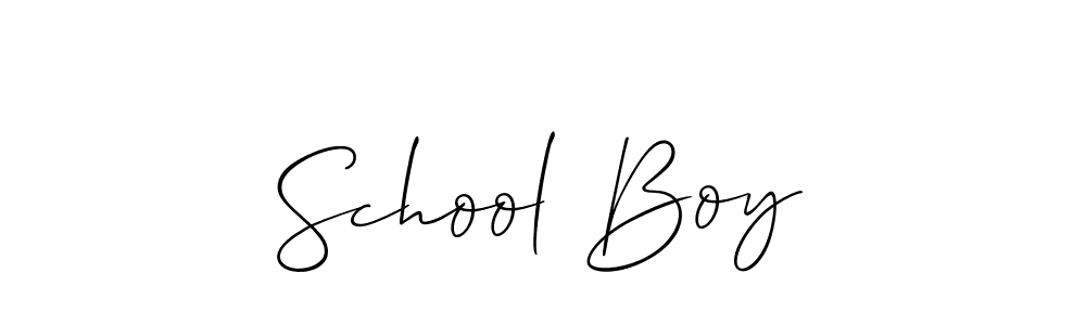 How to make School Boy signature? Allison_Script is a professional autograph style. Create handwritten signature for School Boy name. School Boy signature style 2 images and pictures png