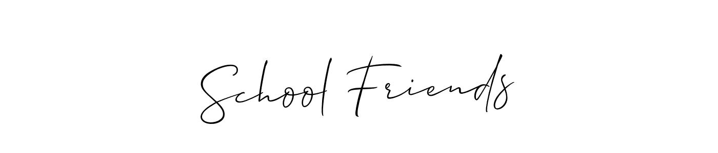 Make a beautiful signature design for name School Friends. With this signature (Allison_Script) style, you can create a handwritten signature for free. School Friends signature style 2 images and pictures png