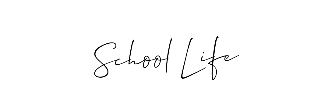 Allison_Script is a professional signature style that is perfect for those who want to add a touch of class to their signature. It is also a great choice for those who want to make their signature more unique. Get School Life name to fancy signature for free. School Life signature style 2 images and pictures png