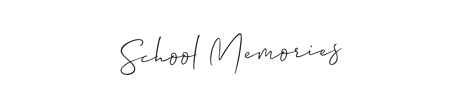 How to make School Memories signature? Allison_Script is a professional autograph style. Create handwritten signature for School Memories name. School Memories signature style 2 images and pictures png