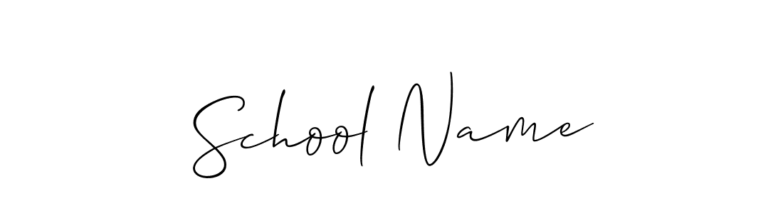Make a beautiful signature design for name School Name. With this signature (Allison_Script) style, you can create a handwritten signature for free. School Name signature style 2 images and pictures png