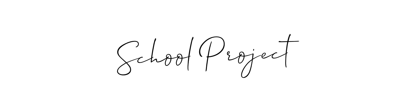 Design your own signature with our free online signature maker. With this signature software, you can create a handwritten (Allison_Script) signature for name School Project. School Project signature style 2 images and pictures png