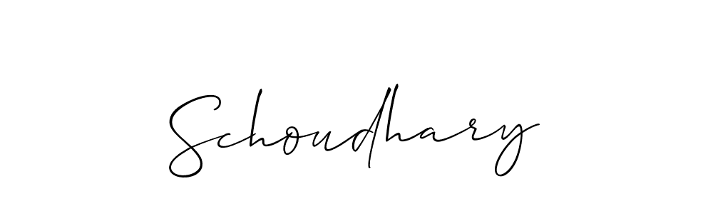 Use a signature maker to create a handwritten signature online. With this signature software, you can design (Allison_Script) your own signature for name Schoudhary. Schoudhary signature style 2 images and pictures png