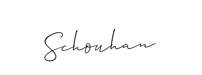 You should practise on your own different ways (Allison_Script) to write your name (Schouhan) in signature. don't let someone else do it for you. Schouhan signature style 2 images and pictures png