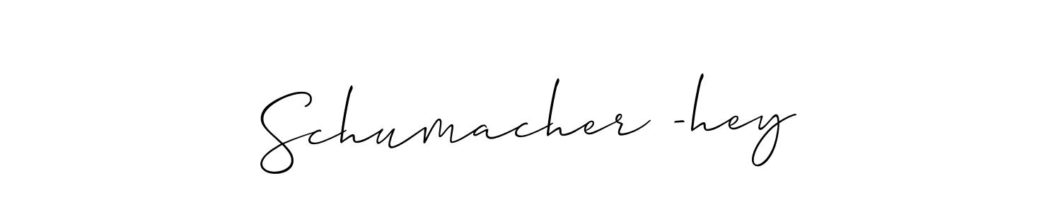 The best way (Allison_Script) to make a short signature is to pick only two or three words in your name. The name Schumacher -hey include a total of six letters. For converting this name. Schumacher -hey signature style 2 images and pictures png