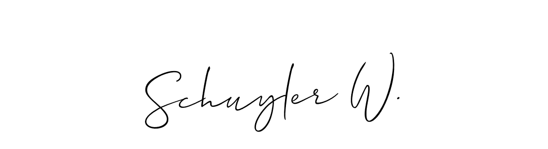 Make a short Schuyler W. signature style. Manage your documents anywhere anytime using Allison_Script. Create and add eSignatures, submit forms, share and send files easily. Schuyler W. signature style 2 images and pictures png
