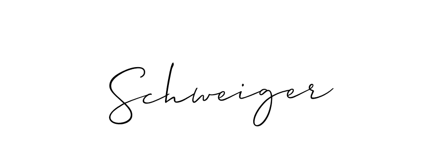 Design your own signature with our free online signature maker. With this signature software, you can create a handwritten (Allison_Script) signature for name Schweiger. Schweiger signature style 2 images and pictures png