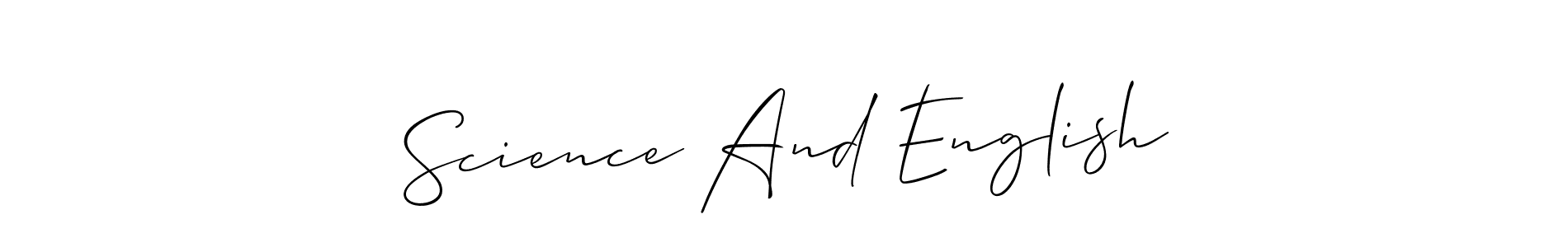 Check out images of Autograph of Science And English name. Actor Science And English Signature Style. Allison_Script is a professional sign style online. Science And English signature style 2 images and pictures png