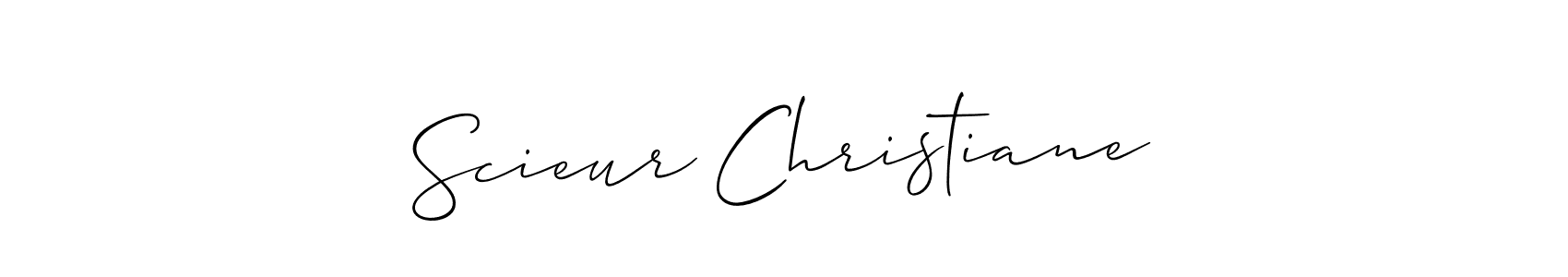 Make a short Scieur Christiane signature style. Manage your documents anywhere anytime using Allison_Script. Create and add eSignatures, submit forms, share and send files easily. Scieur Christiane signature style 2 images and pictures png