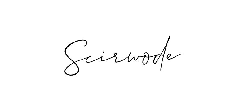 It looks lik you need a new signature style for name Scirwode. Design unique handwritten (Allison_Script) signature with our free signature maker in just a few clicks. Scirwode signature style 2 images and pictures png