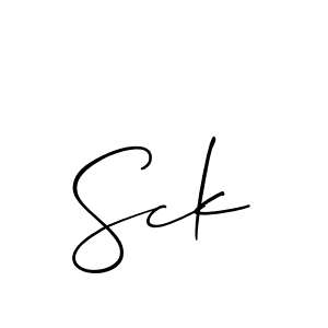 Create a beautiful signature design for name Sck. With this signature (Allison_Script) fonts, you can make a handwritten signature for free. Sck signature style 2 images and pictures png