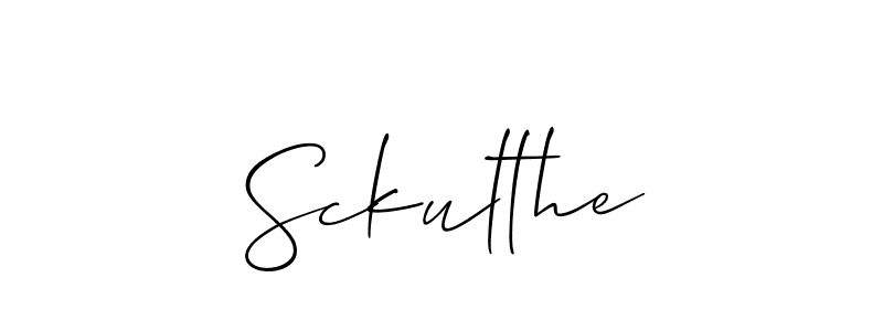 The best way (Allison_Script) to make a short signature is to pick only two or three words in your name. The name Sckulthe include a total of six letters. For converting this name. Sckulthe signature style 2 images and pictures png