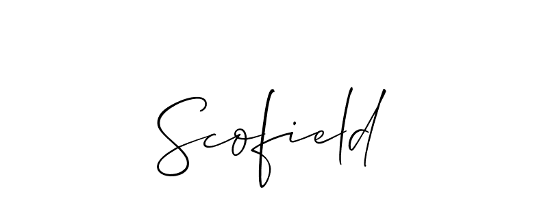 Design your own signature with our free online signature maker. With this signature software, you can create a handwritten (Allison_Script) signature for name Scofield. Scofield signature style 2 images and pictures png