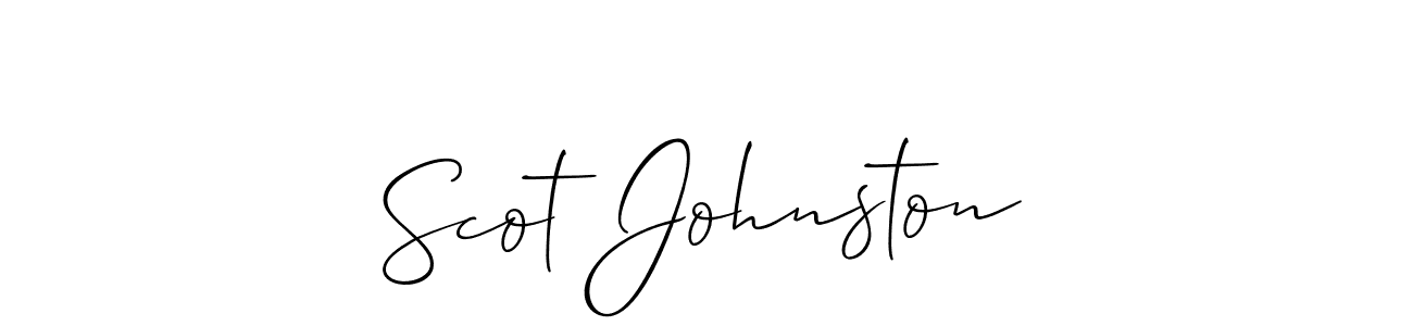 Make a short Scot Johnston signature style. Manage your documents anywhere anytime using Allison_Script. Create and add eSignatures, submit forms, share and send files easily. Scot Johnston signature style 2 images and pictures png