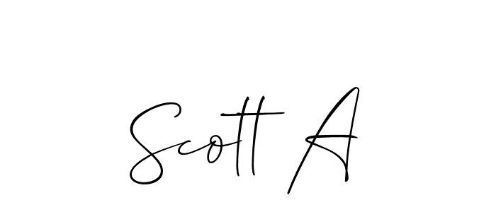 How to make Scott A signature? Allison_Script is a professional autograph style. Create handwritten signature for Scott A name. Scott A signature style 2 images and pictures png