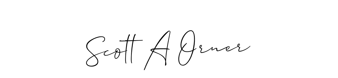 How to Draw Scott A Orner signature style? Allison_Script is a latest design signature styles for name Scott A Orner. Scott A Orner signature style 2 images and pictures png