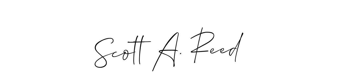 It looks lik you need a new signature style for name Scott A. Reed. Design unique handwritten (Allison_Script) signature with our free signature maker in just a few clicks. Scott A. Reed signature style 2 images and pictures png