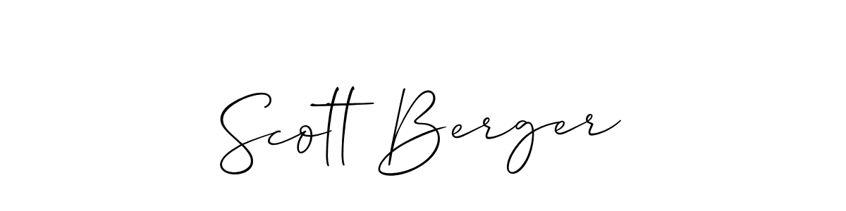 Make a short Scott Berger signature style. Manage your documents anywhere anytime using Allison_Script. Create and add eSignatures, submit forms, share and send files easily. Scott Berger signature style 2 images and pictures png