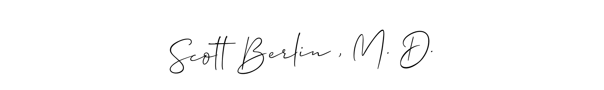 if you are searching for the best signature style for your name Scott Berlin , M. D.. so please give up your signature search. here we have designed multiple signature styles  using Allison_Script. Scott Berlin , M. D. signature style 2 images and pictures png