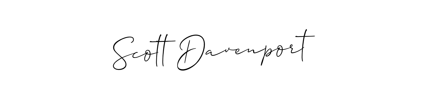 Allison_Script is a professional signature style that is perfect for those who want to add a touch of class to their signature. It is also a great choice for those who want to make their signature more unique. Get Scott Davenport name to fancy signature for free. Scott Davenport signature style 2 images and pictures png