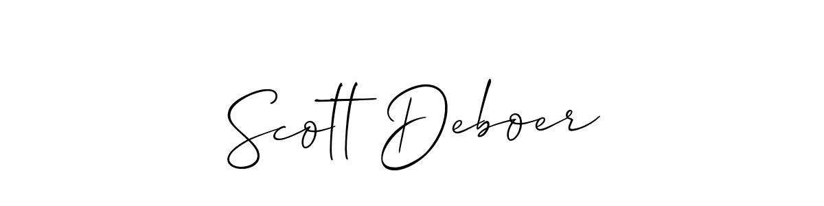 How to make Scott Deboer name signature. Use Allison_Script style for creating short signs online. This is the latest handwritten sign. Scott Deboer signature style 2 images and pictures png