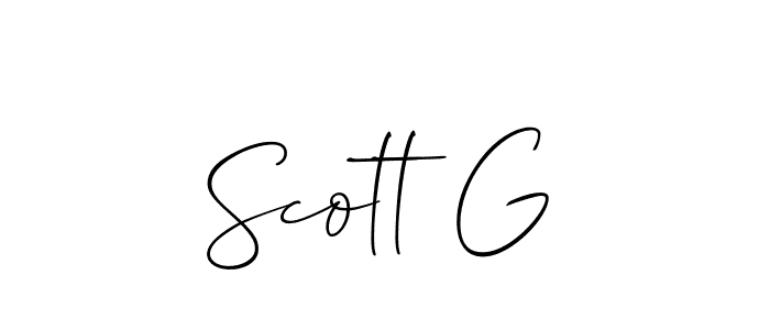 How to make Scott G signature? Allison_Script is a professional autograph style. Create handwritten signature for Scott G name. Scott G signature style 2 images and pictures png