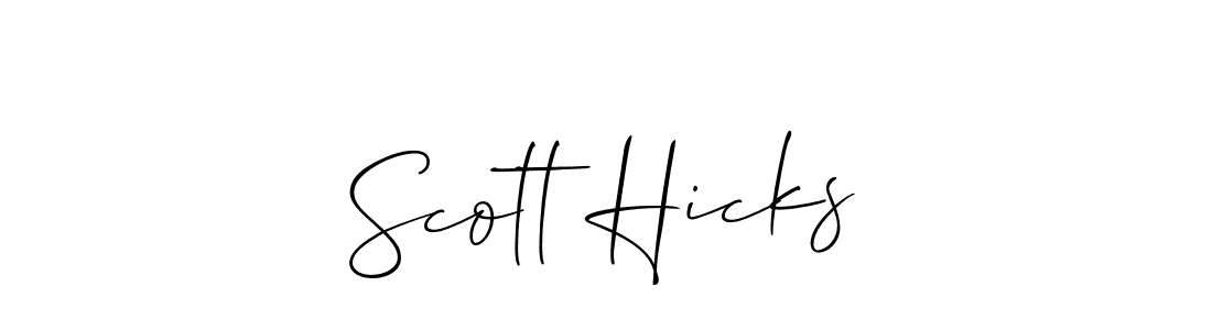 How to make Scott Hicks name signature. Use Allison_Script style for creating short signs online. This is the latest handwritten sign. Scott Hicks signature style 2 images and pictures png