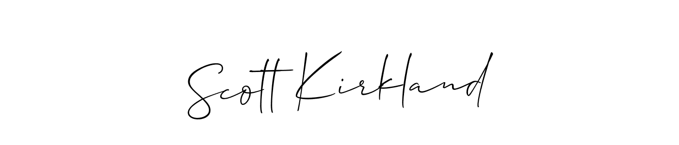 Make a short Scott Kirkland signature style. Manage your documents anywhere anytime using Allison_Script. Create and add eSignatures, submit forms, share and send files easily. Scott Kirkland signature style 2 images and pictures png