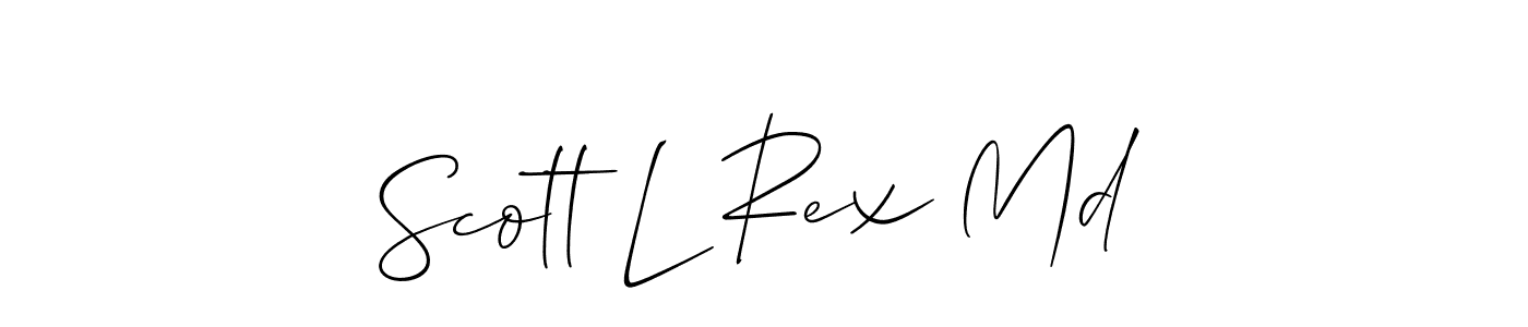 Similarly Allison_Script is the best handwritten signature design. Signature creator online .You can use it as an online autograph creator for name Scott L Rex Md. Scott L Rex Md signature style 2 images and pictures png