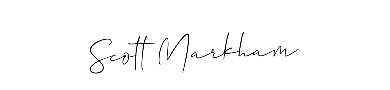 How to make Scott Markham name signature. Use Allison_Script style for creating short signs online. This is the latest handwritten sign. Scott Markham signature style 2 images and pictures png
