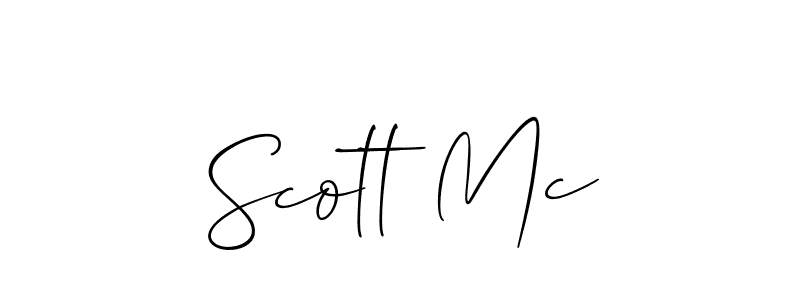 Use a signature maker to create a handwritten signature online. With this signature software, you can design (Allison_Script) your own signature for name Scott Mc. Scott Mc signature style 2 images and pictures png