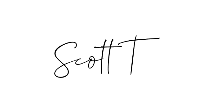 if you are searching for the best signature style for your name Scott T. so please give up your signature search. here we have designed multiple signature styles  using Allison_Script. Scott T signature style 2 images and pictures png