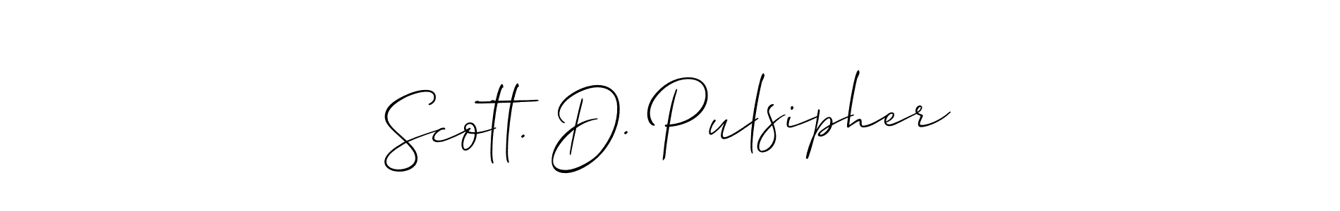 Also You can easily find your signature by using the search form. We will create Scott. D. Pulsipher name handwritten signature images for you free of cost using Allison_Script sign style. Scott. D. Pulsipher signature style 2 images and pictures png