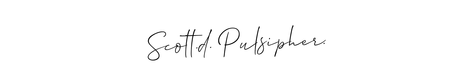 Make a beautiful signature design for name Scott.d. Pulsipher.. With this signature (Allison_Script) style, you can create a handwritten signature for free. Scott.d. Pulsipher. signature style 2 images and pictures png