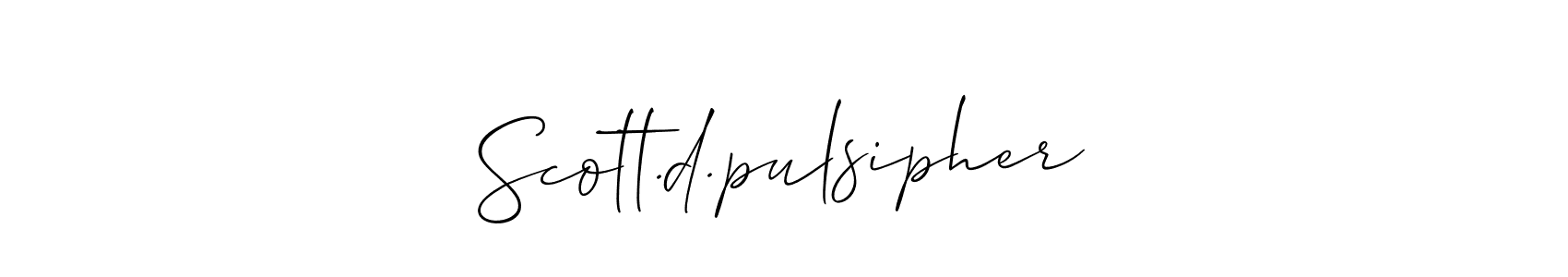 Use a signature maker to create a handwritten signature online. With this signature software, you can design (Allison_Script) your own signature for name Scott.d.pulsipher. Scott.d.pulsipher signature style 2 images and pictures png