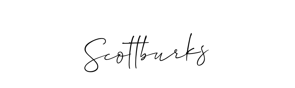 Use a signature maker to create a handwritten signature online. With this signature software, you can design (Allison_Script) your own signature for name Scottburks. Scottburks signature style 2 images and pictures png