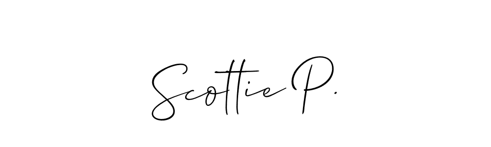 You should practise on your own different ways (Allison_Script) to write your name (Scottie P.) in signature. don't let someone else do it for you. Scottie P. signature style 2 images and pictures png