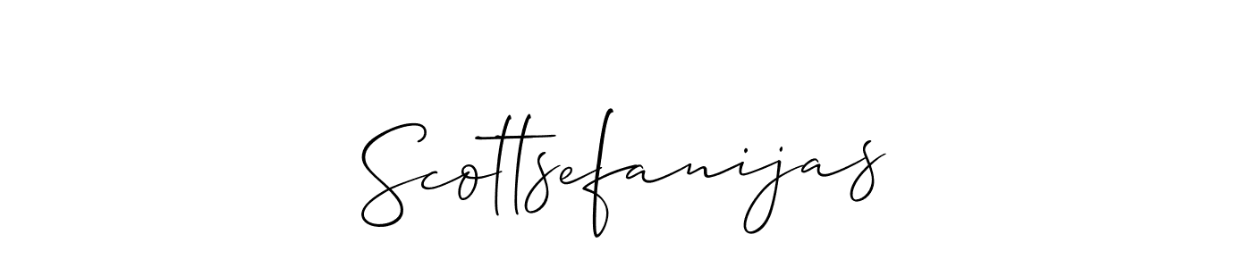 Use a signature maker to create a handwritten signature online. With this signature software, you can design (Allison_Script) your own signature for name Scottsefanijas. Scottsefanijas signature style 2 images and pictures png