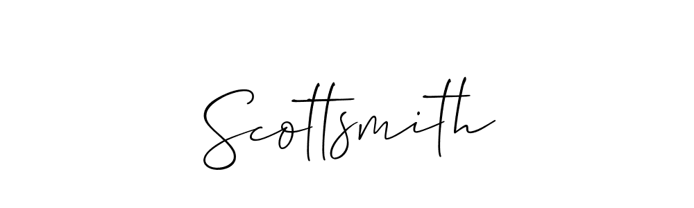 Design your own signature with our free online signature maker. With this signature software, you can create a handwritten (Allison_Script) signature for name Scottsmith. Scottsmith signature style 2 images and pictures png