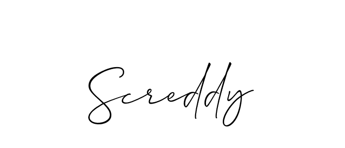 Make a beautiful signature design for name Screddy. With this signature (Allison_Script) style, you can create a handwritten signature for free. Screddy signature style 2 images and pictures png