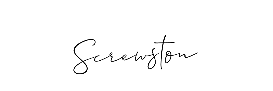 How to Draw Screwston signature style? Allison_Script is a latest design signature styles for name Screwston. Screwston signature style 2 images and pictures png