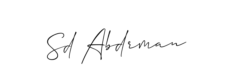 Design your own signature with our free online signature maker. With this signature software, you can create a handwritten (Allison_Script) signature for name Sd Abdrman. Sd Abdrman signature style 2 images and pictures png