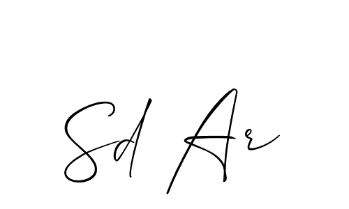 Use a signature maker to create a handwritten signature online. With this signature software, you can design (Allison_Script) your own signature for name Sd Ar. Sd Ar signature style 2 images and pictures png