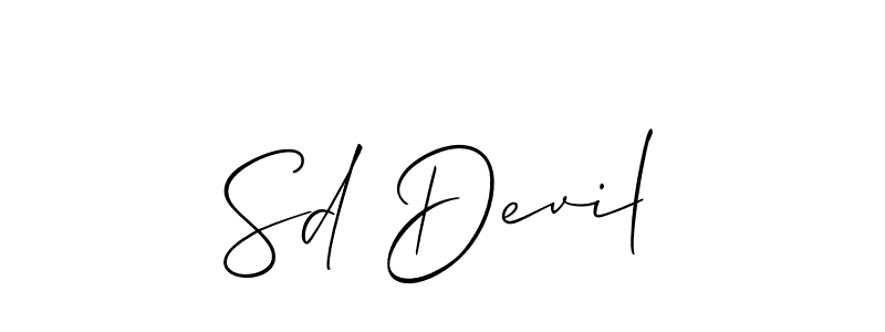 Use a signature maker to create a handwritten signature online. With this signature software, you can design (Allison_Script) your own signature for name Sd Devil. Sd Devil signature style 2 images and pictures png