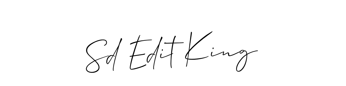 How to make Sd Edit King name signature. Use Allison_Script style for creating short signs online. This is the latest handwritten sign. Sd Edit King signature style 2 images and pictures png