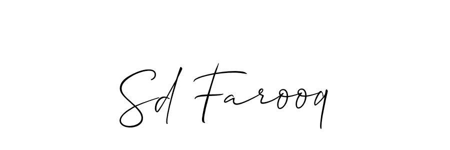 Use a signature maker to create a handwritten signature online. With this signature software, you can design (Allison_Script) your own signature for name Sd Farooq. Sd Farooq signature style 2 images and pictures png