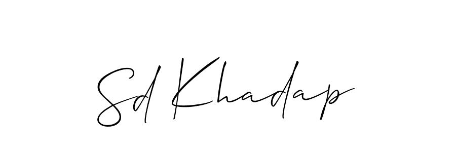 Sd Khadap stylish signature style. Best Handwritten Sign (Allison_Script) for my name. Handwritten Signature Collection Ideas for my name Sd Khadap. Sd Khadap signature style 2 images and pictures png