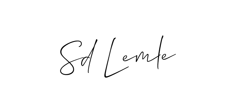 How to make Sd Lemle name signature. Use Allison_Script style for creating short signs online. This is the latest handwritten sign. Sd Lemle signature style 2 images and pictures png