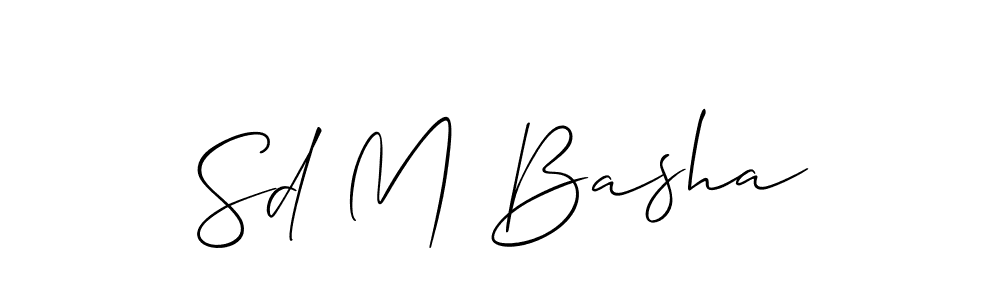 How to Draw Sd M Basha signature style? Allison_Script is a latest design signature styles for name Sd M Basha. Sd M Basha signature style 2 images and pictures png