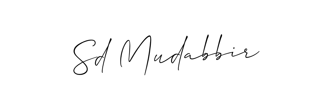 How to make Sd Mudabbir signature? Allison_Script is a professional autograph style. Create handwritten signature for Sd Mudabbir name. Sd Mudabbir signature style 2 images and pictures png